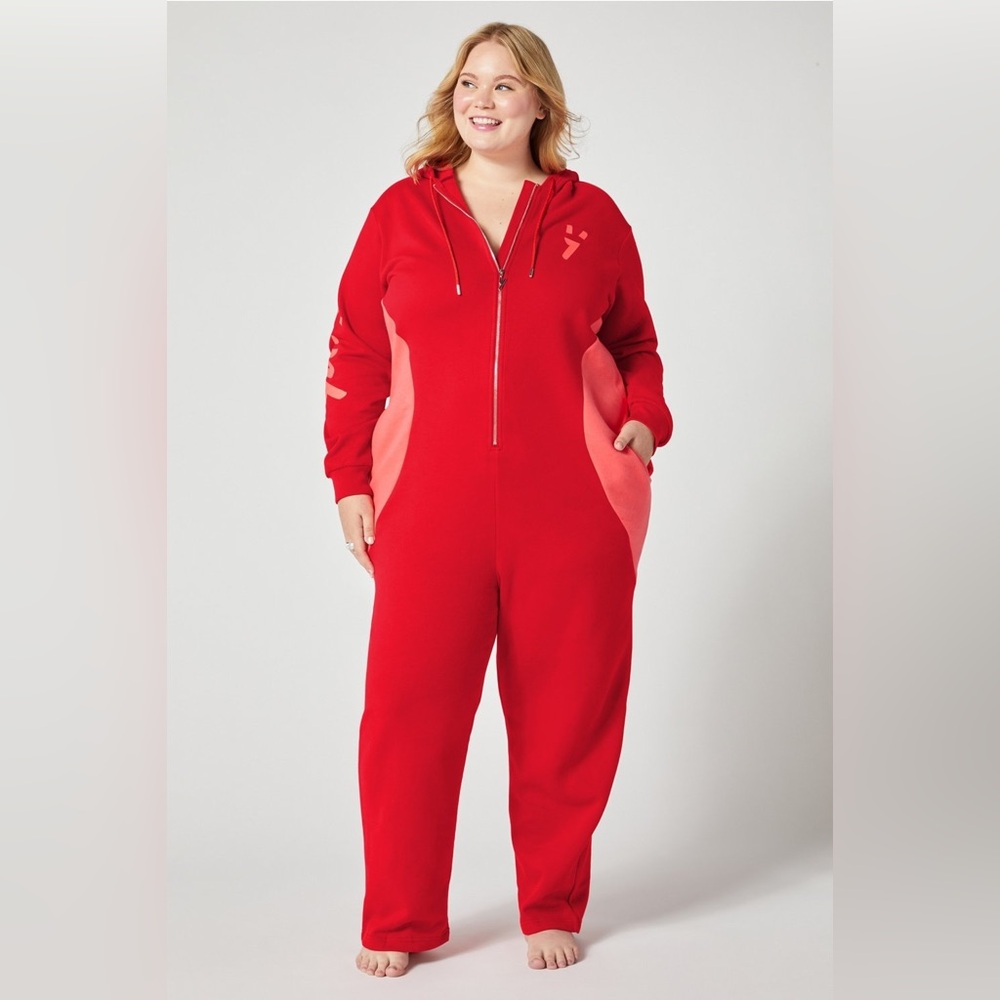 Yitty Major Label Pocket Onesie in Pink & Red
